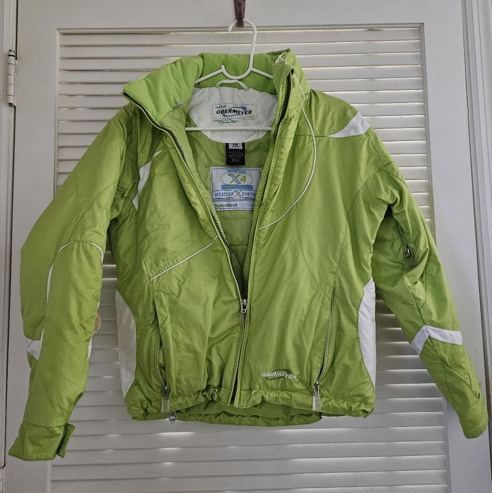 Obermeyer Waterproof snowboard/ski jacket. Jr. Size 14 hydra black/duo guard.